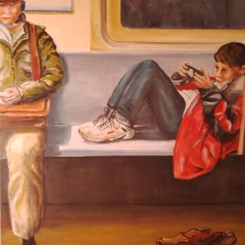 Painting titled "Metro 2....(communi…" by Mc Kenzie, Original Artwork, Oil
