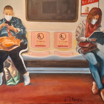 Painting titled "Metro 4" by Mc Kenzie, Original Artwork, Oil