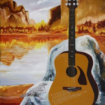 Painting titled "My Guitar, My Song…" by Johnny E.S.J. Otilano, Original Artwork, Oil