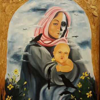 제목이 "Mother & Child with…"인 미술작품 Johnny E.S.J. Otilano로, 원작, 기름