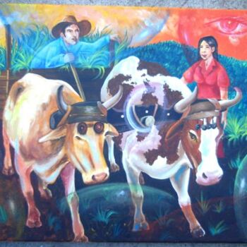 Painting titled "el yugo de la nosta…" by Johnny Mcdonald Pintor Hondureño, Original Artwork