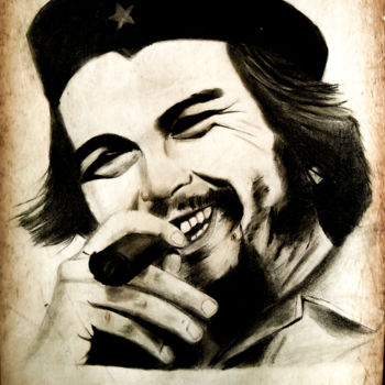 Ζωγραφική με τίτλο "Che Guevara puro" από Ioannis Tziouvaras, Αυθεντικά έργα τέχνης, Ψηφιακή ζωγραφική