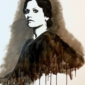 Peinture intitulée "Dolores O’Riordan" par John Von Brown, Œuvre d'art originale, Encre