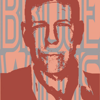 Peinture intitulée "Bruce Willis" par John Von Brown, Œuvre d'art originale