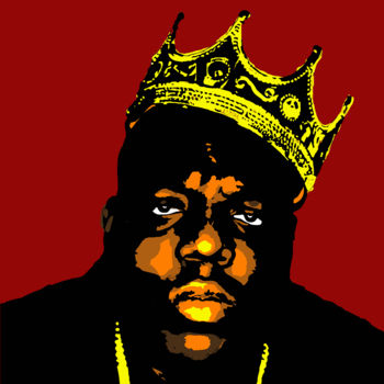 Malerei mit dem Titel "Notorious B.I.G aka…" von John Von Brown, Original-Kunstwerk, Acryl