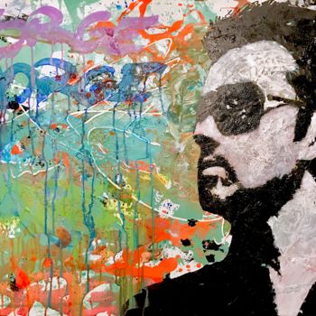 Painting titled "George Michael" by John Von Brown, Original Artwork, Acrylic