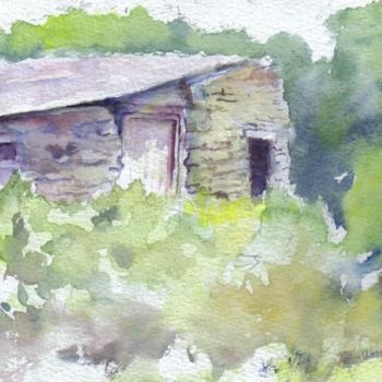 Painting titled "Old Shed (Tintagel,…" by John Wright, Original Artwork, Oil