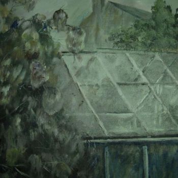 Painting titled "Pat's Greenhouse" by John Wright, Original Artwork, Oil