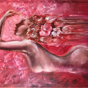 Картина под названием "Красный" - Natalie Cug, Подлинное произведение искусства, Масло