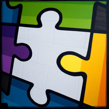 Painting titled "street puzzle3" by Jok, Original Artwork, Acrylic