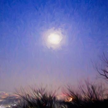 Digitale Kunst mit dem Titel "La Lune" von Jokannan, Original-Kunstwerk, Digitale Malerei