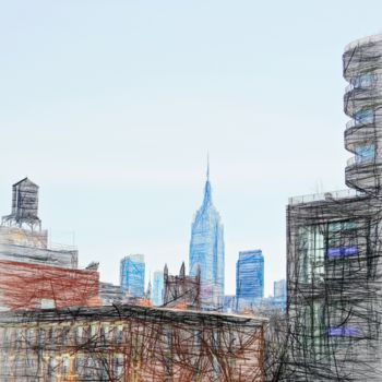 Digitale Kunst mit dem Titel "New York" von Jokannan, Original-Kunstwerk, Digitale Malerei