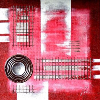 Pintura titulada "Red Composition" por Joke Vingerhoed, Obra de arte original, Oleo