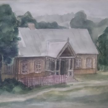 Painting titled "the house of Henrick" by Angelė Drėgvienė, Original Artwork, Watercolor