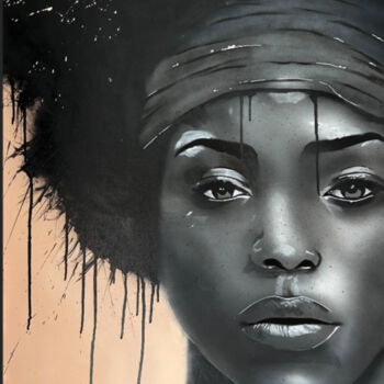 "Afro" başlıklı Tablo Joks tarafından, Orijinal sanat, Sprey boya Ahşap Sedye çerçevesi üzerine monte edilmiş