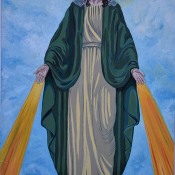 Ζωγραφική με τίτλο "saint marie painting" από Joky, Αυθεντικά έργα τέχνης, Λάδι
