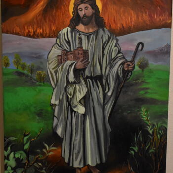 Peinture intitulée "peinture jesus le s…" par Joky, Œuvre d'art originale, Huile