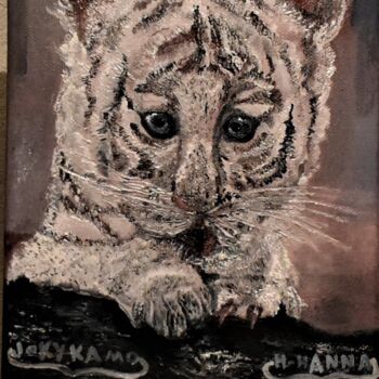 Peinture intitulée "Peinture de tigre,…" par Joky, Œuvre d'art originale, Huile
