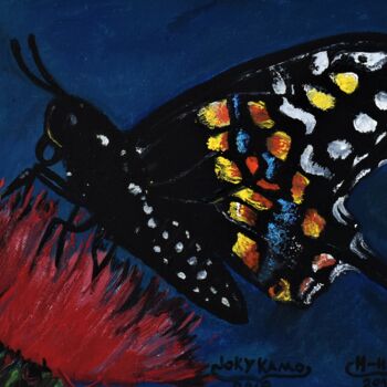 Painting titled "Butterfly painting…" by Joky, Original Artwork, Oil