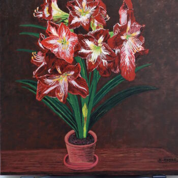 Malerei mit dem Titel "peinture fleur" von Joky, Original-Kunstwerk, Öl