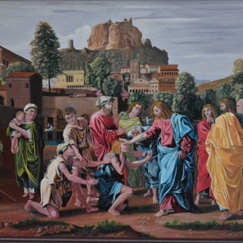 Painting titled "Jesus peinture à l'…" by Joky, Original Artwork, Oil