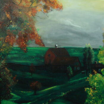 Painting titled "paysage  peinture d…" by Joky, Original Artwork, Oil