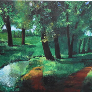 Painting titled "peinture paysage pr…" by Joky, Original Artwork, Oil