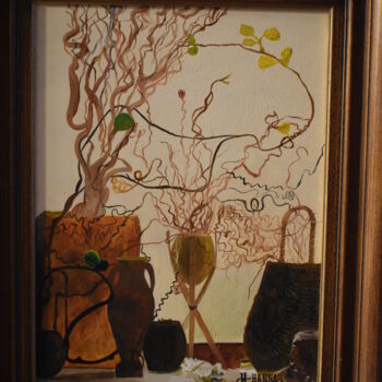 Malerei mit dem Titel "peinture fleur" von Joky, Original-Kunstwerk, Öl