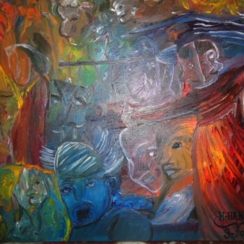 Malerei mit dem Titel "peinture abstrait" von Joky, Original-Kunstwerk, Öl