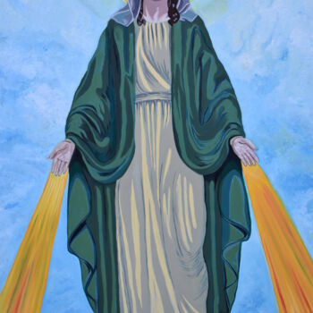 Pittura intitolato "saint vierge marie" da Joky, Opera d'arte originale, Olio