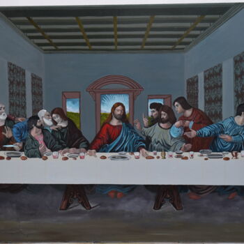 Peinture intitulée "jésus peinture" par Joky, Œuvre d'art originale, Huile