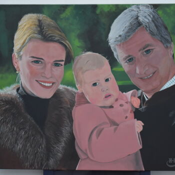 Painting titled "peinture famille ro…" by Joky, Original Artwork, Oil