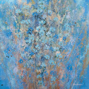 "Blue rhapsodia II" başlıklı Tablo Jolanta Frankiewicz tarafından, Orijinal sanat, Akrilik Ahşap Sedye çerçevesi üzerine mon…