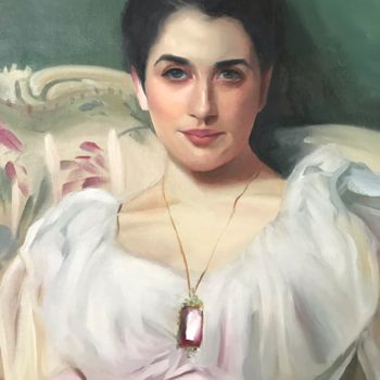 Картина под названием "Detail of Lady Agnew" - Jolanta Limonada, Подлинное произведение искусства, Масло