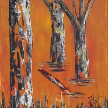 Painting titled "SOUS BOIS" by Jolawa, Original Artwork, Acrylic