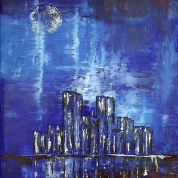 Painting titled "BUILDINGS" by Jolawa, Original Artwork, Oil