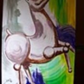 Картина под названием "CABALO LOCO" - Joli, Подлинное произведение искусства, Масло