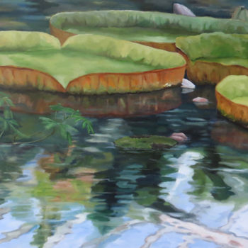 Peinture intitulée "reuzewaterlelies-va…" par Jolie Art, Œuvre d'art originale, Acrylique