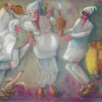 Ζωγραφική με τίτλο "carnaval-a-limoux.j…" από Jomaray, Αυθεντικά έργα τέχνης, Παστέλ