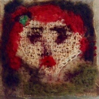 Textile Art titled "la fleur verte" by Jomaray, Original Artwork