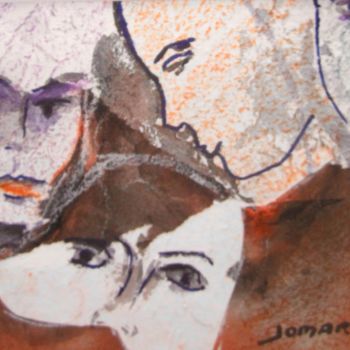 Рисунок под названием "Entre masques et vi…" - Jomaray, Подлинное произведение искусства, Другой