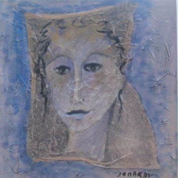 Ζωγραφική με τίτλο "Visage bleu" από Jomaray, Αυθεντικά έργα τέχνης