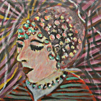 Painting titled "La coiffe" by Jomaray, Original Artwork, Acrylic