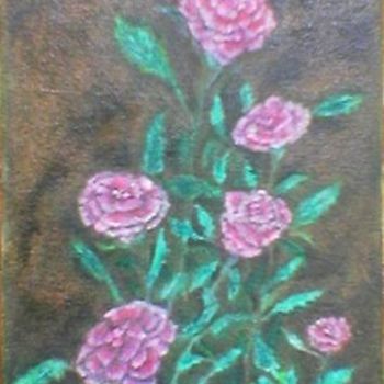 Painting titled "Flower1" by Jo Mari, Original Artwork, Oil