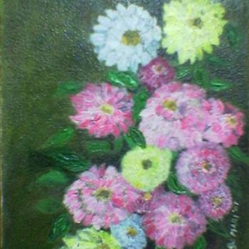 Ζωγραφική με τίτλο "Flower2" από Jo Mari, Αυθεντικά έργα τέχνης, Λάδι