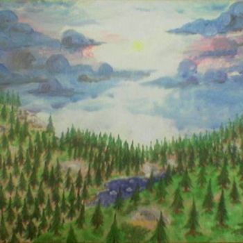 Malarstwo zatytułowany „Pinetree I- The Daw…” autorstwa Jo Mari, Oryginalna praca, Olej