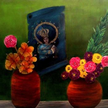 Painting titled "Flower 6" by Jo Mari, Original Artwork, Oil