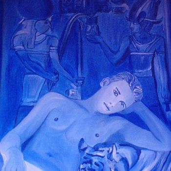 Peinture intitulée "Aegyptico Azulis -…" par Joma Sipe, Œuvre d'art originale, Huile