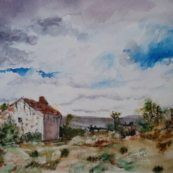 Painting titled "Cayolar" by Jocelyne Larralde, Original Artwork, Watercolor