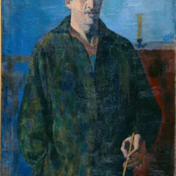 Painting titled "Autoportrait à la c…" by Jon Von, Original Artwork, Oil